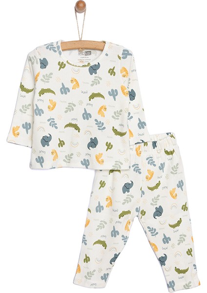 HelloBaby Kaşkorse Fil Desenli Uzun Kol Pijama Takımı