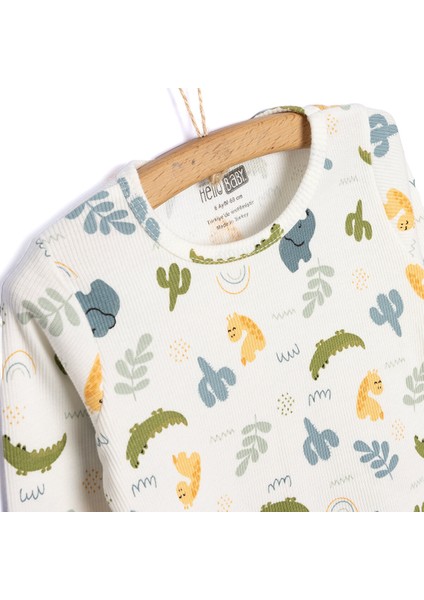 HelloBaby Kaşkorse Fil Desenli Uzun Kol Pijama Takımı modelleri