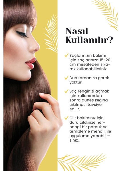 Papatya Suyu 250 Ml Saf Ve Doğal Rahatlatıcı Ve Nemlendirici Saç Açıcı Tonik