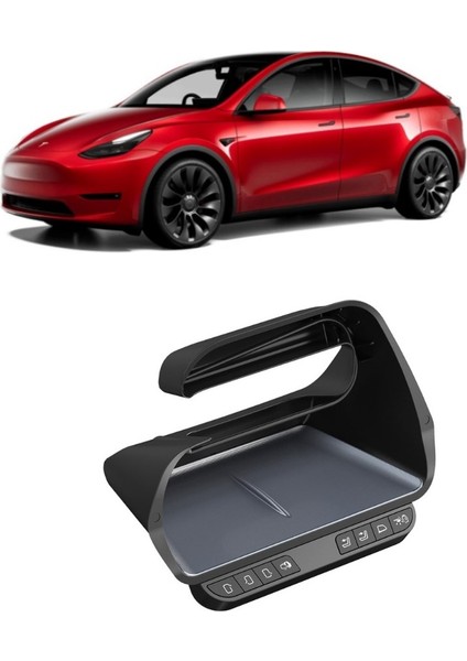 Tesla Model Y / Model 3 Ekran Altına Takılan Kablosuz Düzenleyici, Fonksiyonel Düğmelere Sahip, Siyah Renk Seçeneği Ile