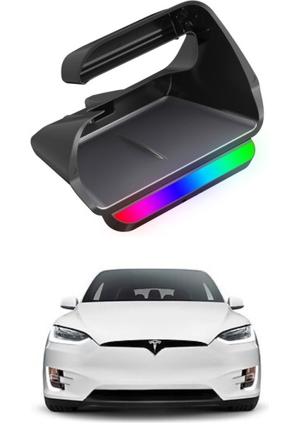 Tesla Model Y / Model 3 Ekran Altına Takılan Düzenleyici, LED Renklere Sahip, Siyah Renk Seçeneği Ile