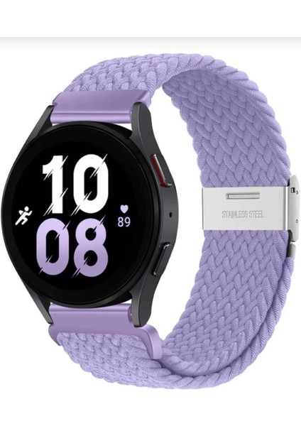 Samsung Gear S3 Frontier-Classic Uyumlu Likralı Örgü Flexible Kayış Akıllı Saat Kordon 22MM