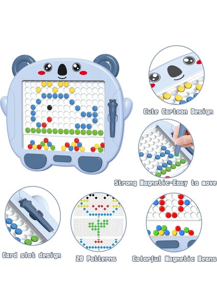 Gzplz-Çocuklar Manyetik Çizim Bulmaca Tahtası 80 Boncuk (Yurt Dışından)