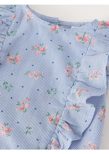 Baby Bisiklet Yaka Desenli Kız Bebek Bluz ve Tayt 2'li Takım fırsatları