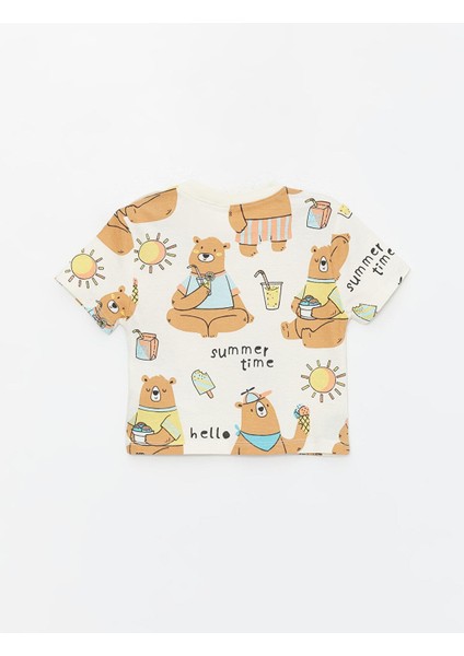 Baby Bisiklet Yaka Kısa Kollu Baskılı Erkek Bebek Tişört ve Eşofman Alt 2'li Takım fırsatları