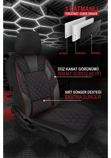 Fiat Tempra (159) 1.9 Td (159.AQ) (80 Hp) 1996 Uyumlu T-Design Lüks Oto Koltuk Kılıfı Taytüyü Kapitone