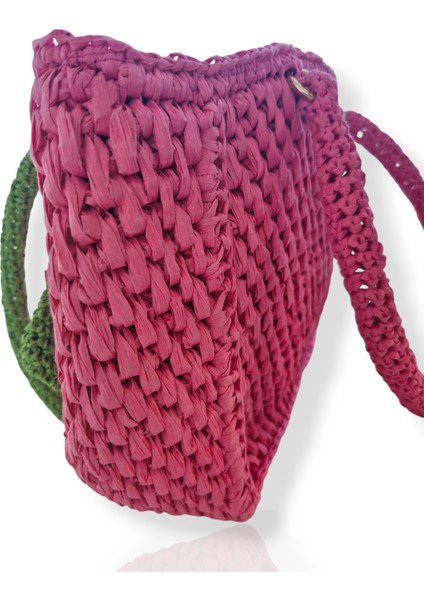 Ezobeach, Kadın Pembe Plaj Çantası, Handmade Çanta, Kadın Omuz Çantası, Günlük Çanta modelleri