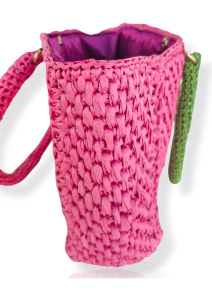 Ezobeach, Kadın Pembe Plaj Çantası, Handmade Çanta, Kadın Omuz Çantası, Günlük Çanta fırsatları