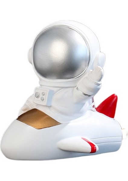 Astronot Kumbara Gece Lambası Yaratıcı Spaceman Reçine Heykeli Çocuklar Için Doğum Günü Hediyesi, Yatak Odası Oturma Ofis Konferans Odası Masası Dekorasyon, Gümüş (Yurt Dışından)