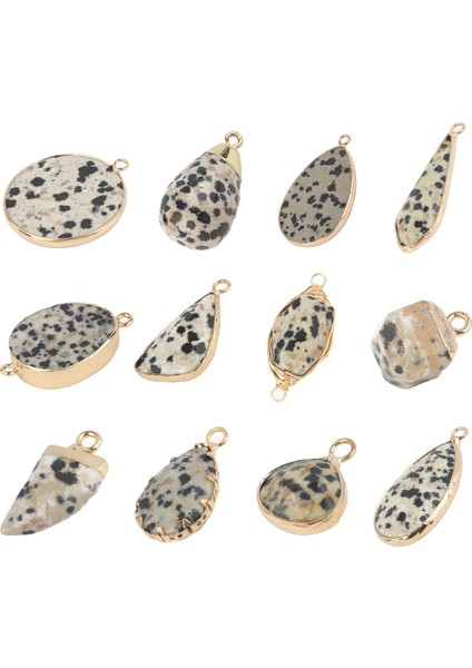 STIL11-23X13MM Doğal Dalmaçyalı Jasper Taş Charm Kadın Kolye Bağlayıcı Takı Yapımı Için Dıy El Yapımı Bilezik Kolye Küpe Malzemeleri (Yurt Dışından) fiyatları