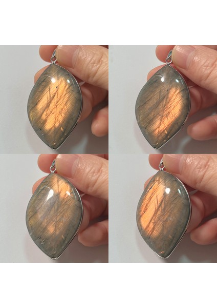 Çok Stil 43X27X7MM Mor Erkek Kadın Takı Hediye Oval Doğal Yeşil Pembe Mavi Labradorit Boncuk Kolye Kolye K2048 (Yurt Dışından)