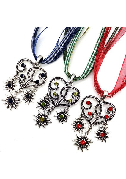 Belge Wome Için Basit Alman Edelweiss Kolye Kolye Şerit Gerdanlık Kolye Kadın Oktoberfest Charm Bildirimi Kolye (Yurt Dışından) fırsatları