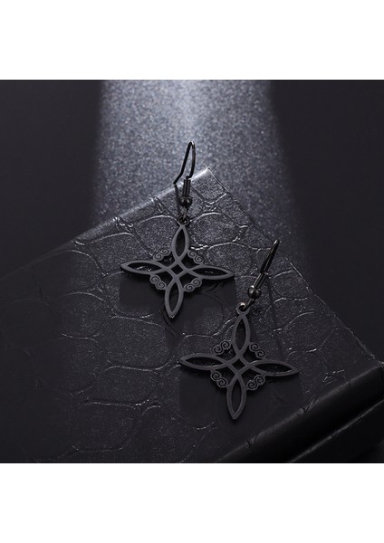 AL19005-SIYAH Kadın Cadı Düğümü Kolye Paslanmaz Çelik Irlandalı Celtic Knot Kolye Moda Charm Sihirli Takı Kızlar Için Hediyeler (Yurt Dışından)