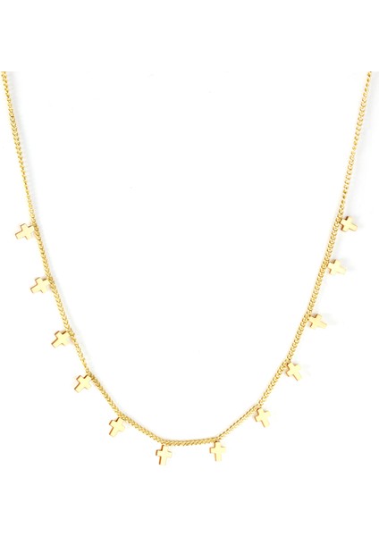 460G Luxusteel Altın Rengi Paslanmaz Çelik Zincirler Kolye Kadınlar Için Kız Küçük Mini Yıldız Kalp Para Charm Gerdanlık Vintage Takı 2023 (Yurt Dışından)