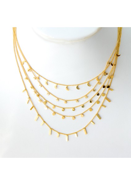 460G Luxusteel Altın Rengi Paslanmaz Çelik Zincirler Kolye Kadınlar Için Kız Küçük Mini Yıldız Kalp Para Charm Gerdanlık Vintage Takı 2023 (Yurt Dışından) fiyatları