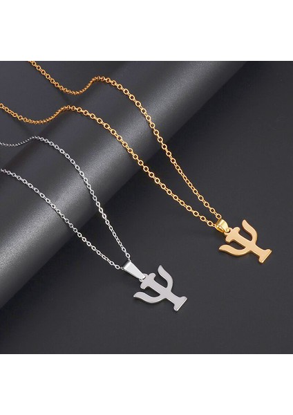 2006-ALTIN Basit Ymbol Kolye Paslanmaz Çelik Psikoloji Kolye Kolye Yunan Alfabesi Mücevher Hediyeleri Erkekler ve Kadınlar Için (Yurt Dışından) fırsatları