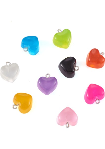 Siyah Renkli Şeffaf Reçine Kalp Kolye Takılar Takı Yapımı Için Dıy Kolye Küpe El Sanatları Aksesuarları (Yurt Dışından) modelleri