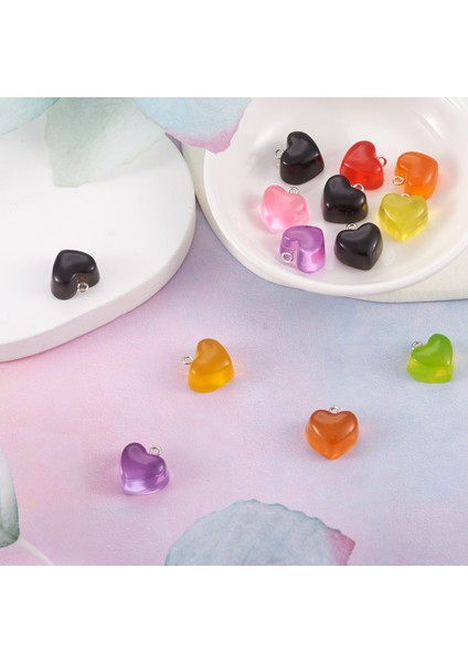 Siyah Renkli Şeffaf Reçine Kalp Kolye Takılar Takı Yapımı Için Dıy Kolye Küpe El Sanatları Aksesuarları (Yurt Dışından) fırsatları