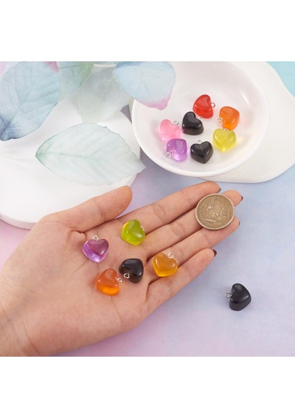 Siyah Renkli Şeffaf Reçine Kalp Kolye Takılar Takı Yapımı Için Dıy Kolye Küpe El Sanatları Aksesuarları (Yurt Dışından) indirimleri