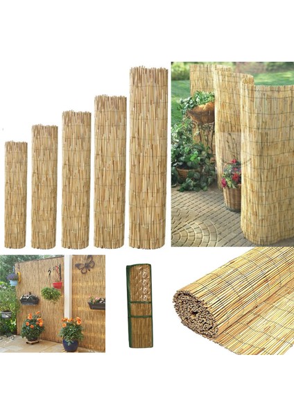 Doğal Kamış Hasır Çit 120 Cm X 5 Metre Balkon Çiti Hasır Bambu Çit Bahçe Çiti Ve Gölgelik