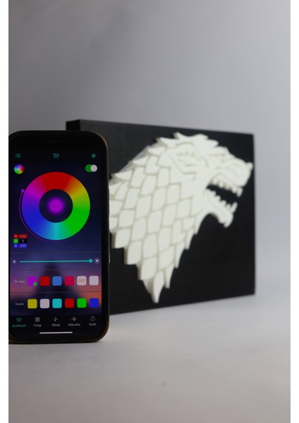 Game Of Thrones - Rgb Led Işıklı 3 Boyutlu Tabela - 20 cm   x  15 cm   x  2 cm  (Bluetooth Kontrollü)