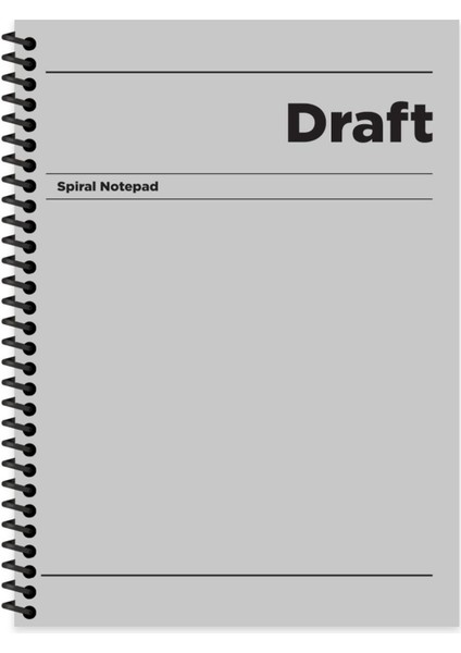 Draft Spiralli Gri Sert Kapak 80 Yaprak 17*24 Kareli Defter