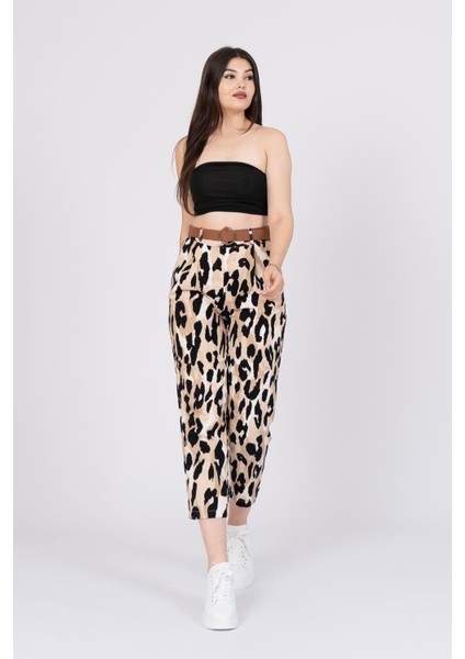 Kemerli Kot Gabardin Kumaş Desenli Trend Pantolon fiyatları