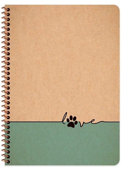 Words Spiralli Love Kraft Kapak 80 Yaprak 17*24 Kareli Defter