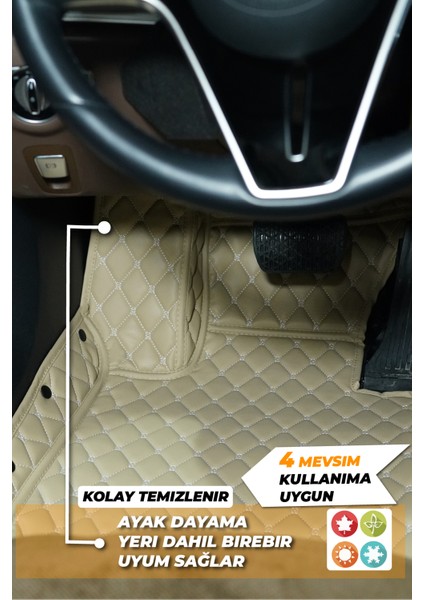 Volkswagen Amarok (2011-2020) Araca Özel 7d Yeni Nesil Havuzlu Deri Paspas modelleri