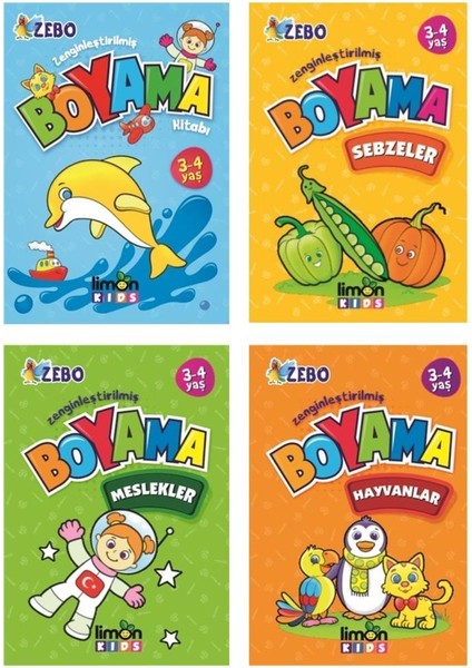 Zenginleştirilmiş Boyama Kitabı Seti 4 Kitap