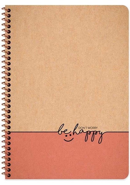 Words Spiralli Be Happy Kraft Kapak 80 Yaprak 17*24 Kareli Defter