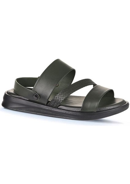Haki Deri Erkek Sandalet 25MS2236 fiyatları