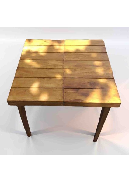 Katlanabilir Ahşap Kamp Masası, Tavla Şeklinde Kolay Taşıma, 60X60X55 cm