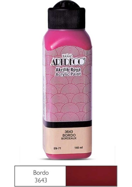 Akrilik Boya 140 ml Bordo 070R 3643