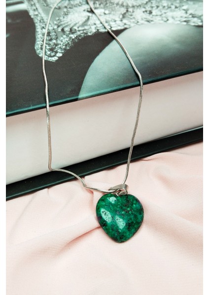 Azurit Doğal Taşı Zincirli El Yapımı Kolye Uç: 2 cm Zincir: 20 cm Kutulu fiyatları