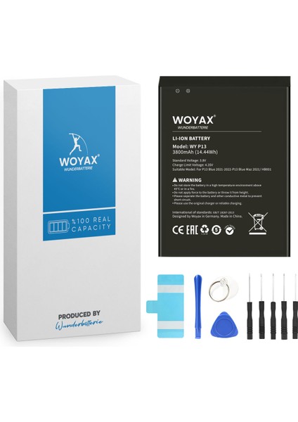 by Deji Reeder P13 Blue 2021 / P13 Blue 2022 / P13 Blue Max 2021 Uyumlu Mucize Batarya / Hb001