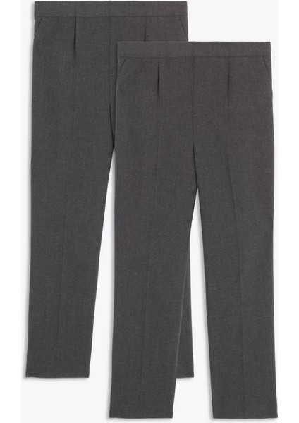 Çocuk Likrasız Baskısız Düz Ortaokul Kumaş Okul Pantolonu modelleri
