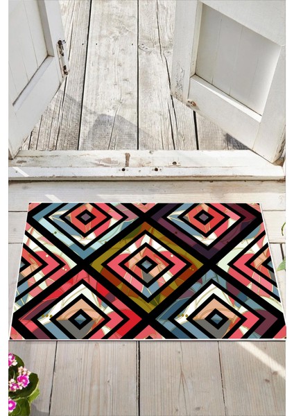 Banyo Paspası Takım Renkli Desenli 2'li 3D Dijital Baskılı modelleri