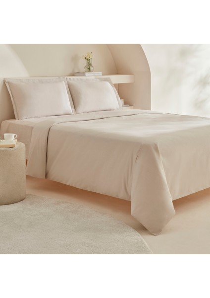 Karaca Home White Collection Lavin Çift Kişilik Nevresim Takımı Bej