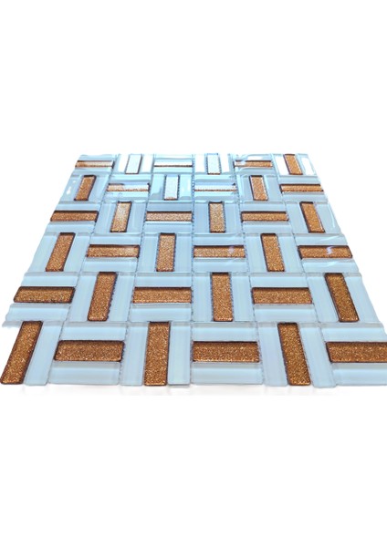 Mutfak, Banyo, Havuz, Zemin, Duvar ve Tüm Yüzeyleri Için Kristal Mozaik. Cam Ebatı: 15X48 Mm. File Ölçüsü: 30X30CM. (1 Kutu=1m2 Fiyatıdır )