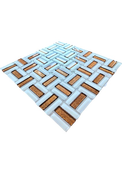 Mutfak, Banyo, Havuz, Zemin, Duvar ve Tüm Yüzeyleri Için Kristal Mozaik. Cam Ebatı: 15X48 Mm. File Ölçüsü: 30X30CM. (1 Kutu=1m2 Fiyatıdır )