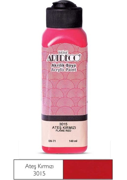 Akrilik Boya 140 ml Ateş Kırmızı 070R 3015