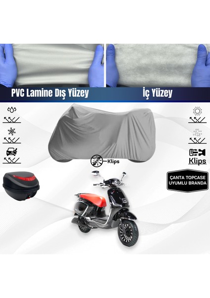 Ultra Shop Rks Dark Blue 50 Uyumlu Motosiklet Brandası Arka Çanta Topcase Uyumlu Motor Brandası