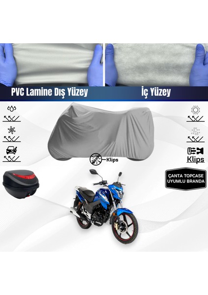 Ultra Shop Rks Tnt 125 Pro Uyumlu Motosiklet Brandası Arka Çanta Topcase Uyumlu Motor Brandası