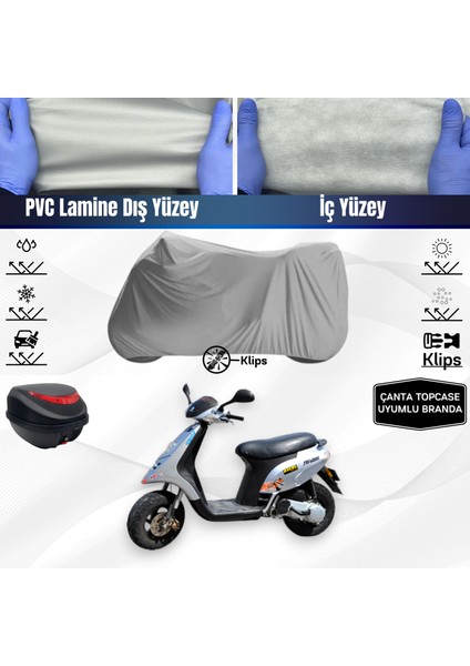 Ultra Shop Pıaggıo Typhoone 80 Uyumlu Motosiklet Brandası Arka Çanta Topcase Uyumlu Motor Brandası