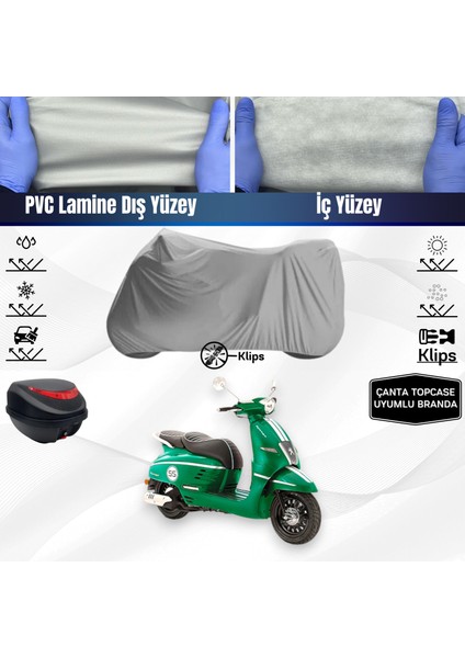 Ultra Shop Peugeot Django 125 Uyumlu Motosiklet Brandası Arka Çanta Topcase Uyumlu Motor Brandası