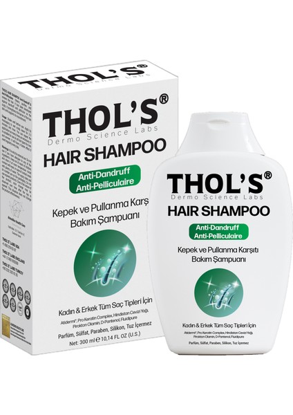 Thol's Haır Shampoo Anti-Dandruff & Anti-Pelliculaire (Tb30) Kepek Ve Pul. Karşıtı Bakım Şampuanı - 300 Ml