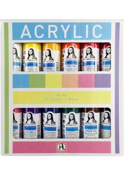 Akrilik Boya 12 x 70 ml Set Adet