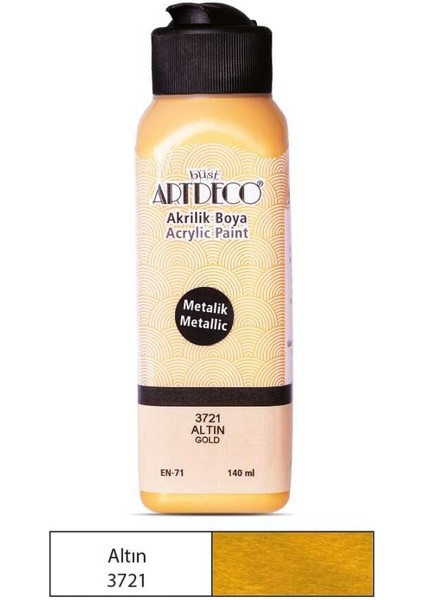 Akrilik Boya 140 ml Metalik Altın 071R 3721