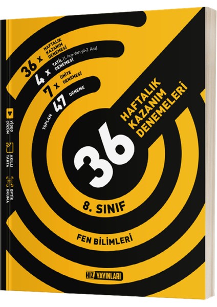 8. Sınıf Fen Bilimleri 36 Haftalık Kazanım Denemeleri